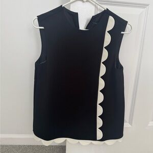 Victoria Beckham for Target Black and Cream Scalloped Blouse